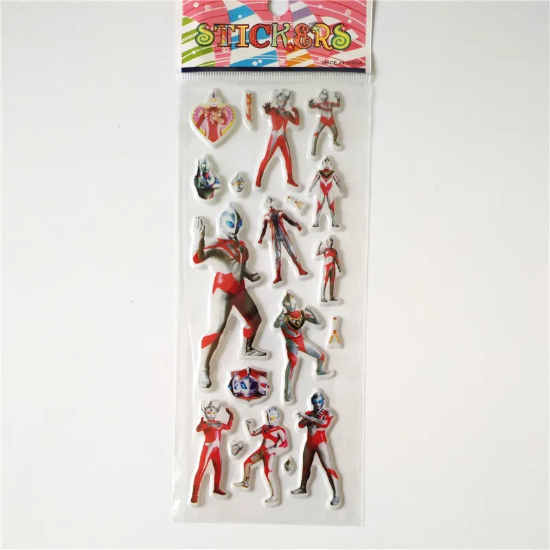60 sheets Cartoon ULTRAMAN ULTRA SEVEN Altman Taro JACK Bubble Stickers 3D Children Kids School Rewards Classic Toys Sticker