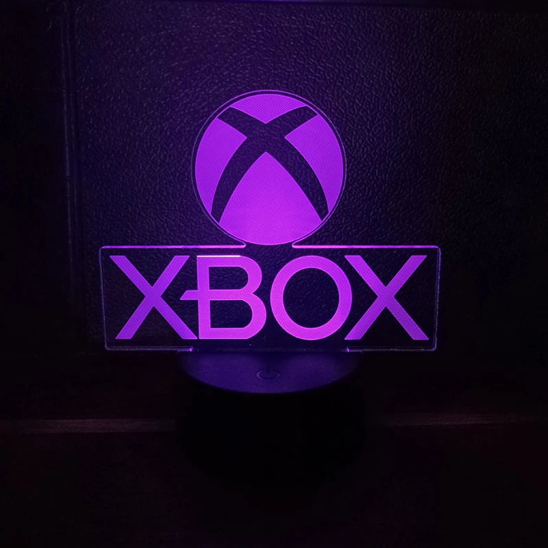 For XBOX Games 16 Colors Changing Night Light 3D Acrylic LED Touch Table Lamp Atmosphere Room Decor Illusion Lamp For Christmas cool night lights