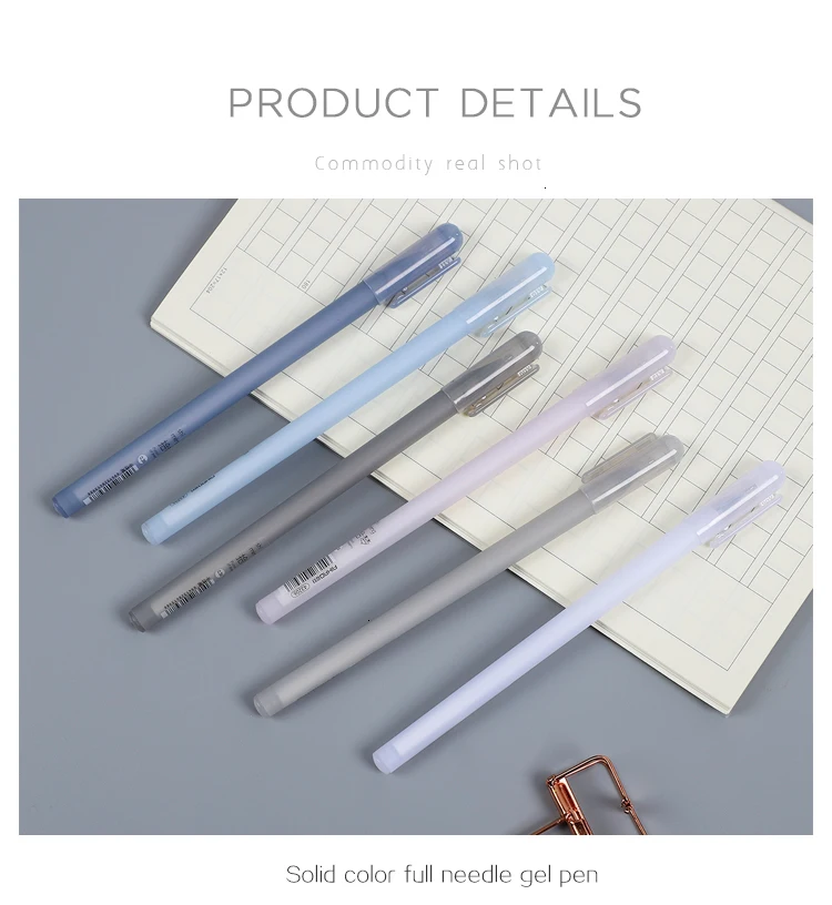 1pc 0.38mm Simple frosted neutral pen Translucent Study gel pen black ink pen kawaii stationary pens