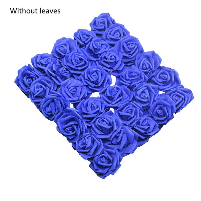 10/20/30 Heads 8CM Artificial PE Foam Rose Flowers Bride Bouquet Flower For Wedding Party Decorative Scrapbooking DIY Flower F10 Royal blue