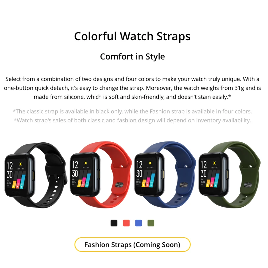 Realme fashion smartwatch black Clearance