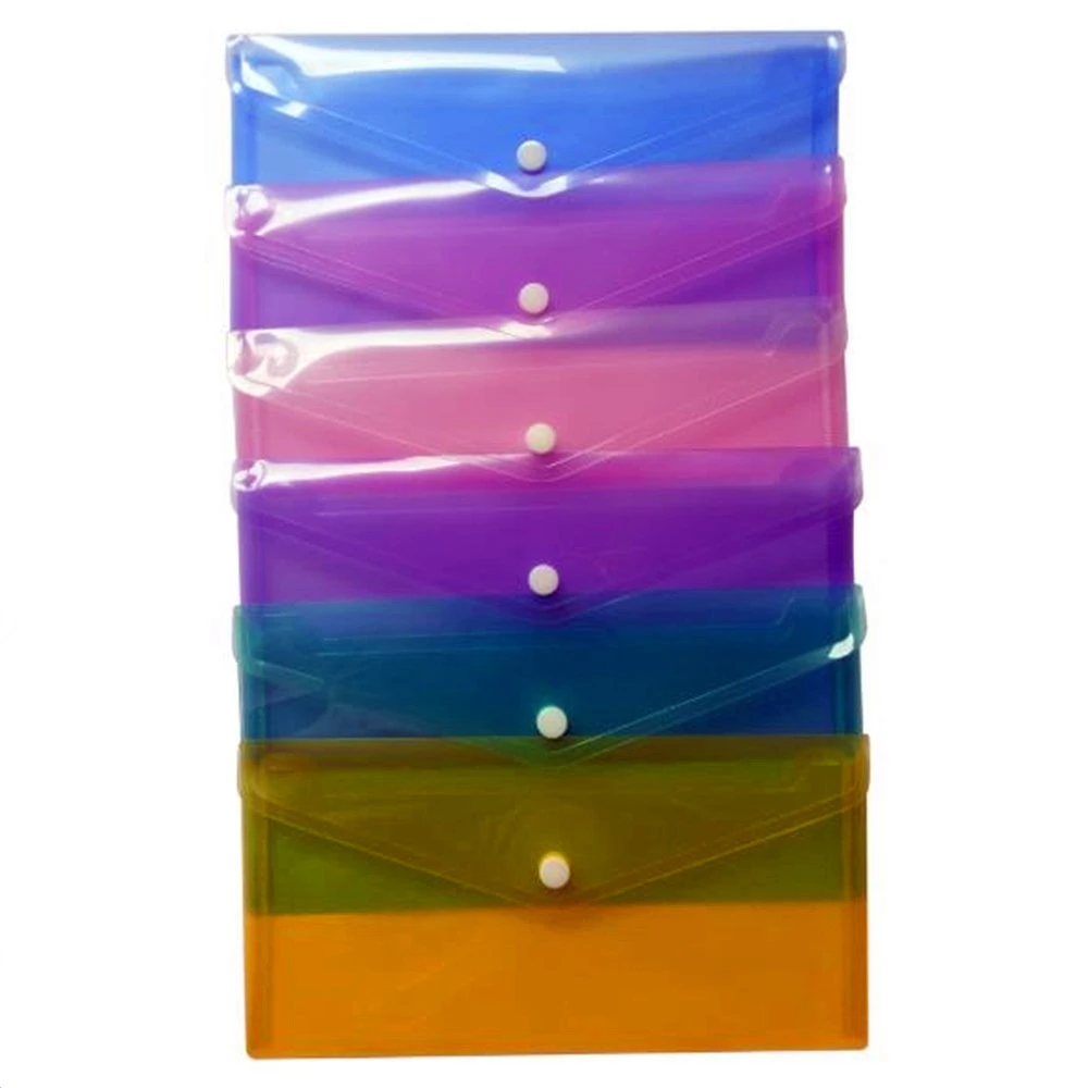 1PCS A6 Clear Document Bag Paper File Folder Portable Stationery School Office Case PP 6 Colors Available Dropshipping