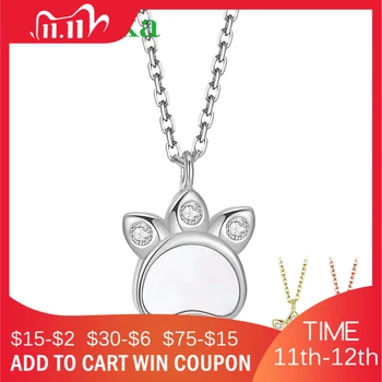

100% Silver 925 Jewelry lovely animal cat paw Necklaces Pendants for Women Sterling Silver Jewelry 3 colors