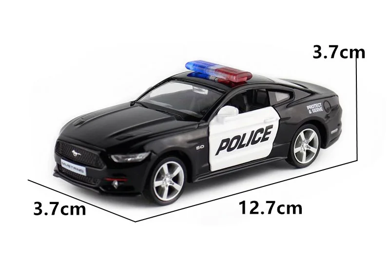 1/36 2015 Ford Mustang полицейский игрушечный автомобиль литой под давлением для