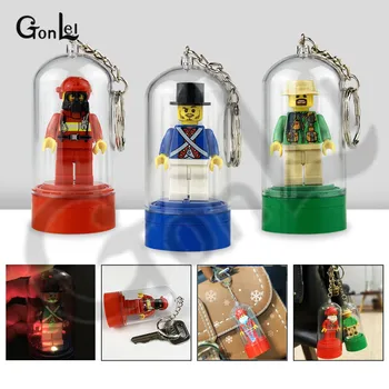 

Wholesale 30Pcs/Lot Rotatable Display Box with Keychain Key Ring Fit for MOC Figure MOC Model Building Blocks Brick Toys