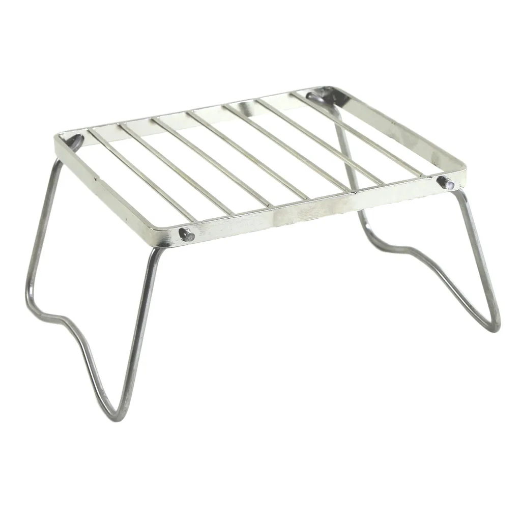 Stainless Steel Camping Folding Burner Stove Stand Bracket Holder BBQ Grill