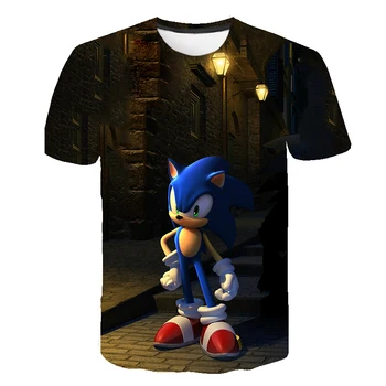 

2020 fashion cute 3D cartoon cartoon children's T-shirt summer short sleeve 3D printed hedgehog T-shirt boys street children's c