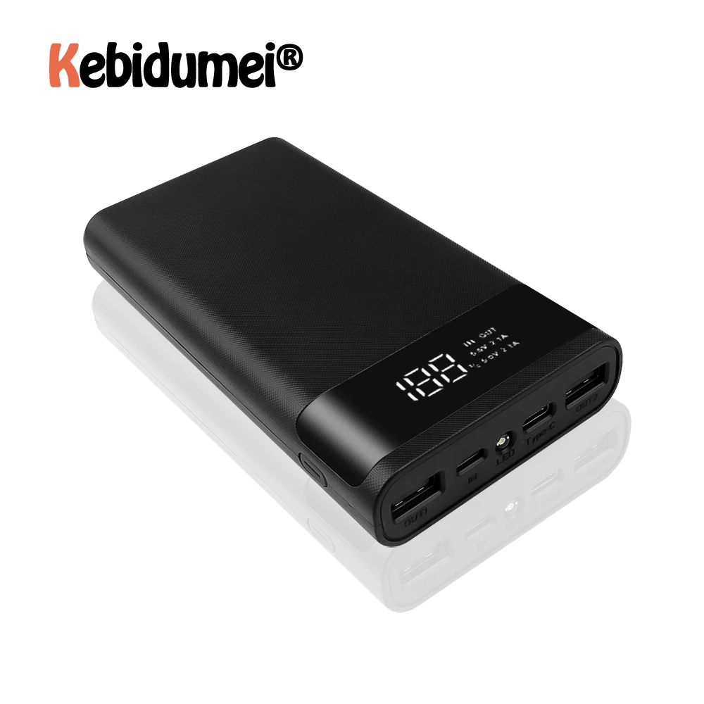 

Battery Storage Box Power Bank Battery Box QC 3.0 Fast Charger Type-C Micro USB Mobile Phone Charger Box Portable Quick Charge
