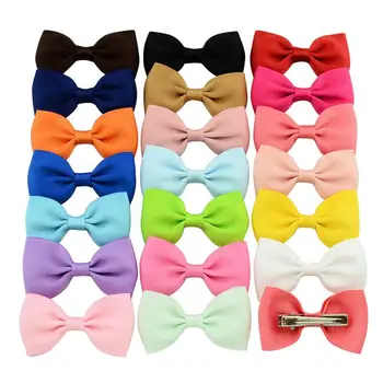

20PCS/Lot Hair Clip Hair Bows Band Boutique Alligator Clip Grosgrain Ribbon Hairclip For Girl Baby Kids colorful bow-knot