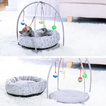 Pet Bed Cat Play Tent Toy Mobile Activity Playing Bed Cat Bed Pad Blanket House Pet Furniture House With Ball Outdoor