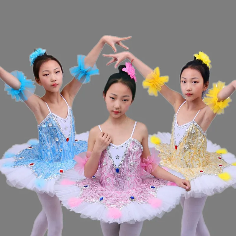 

Children ballet tutu pettiskirt little swan dance skirt suspender gauze skirt girl's performance clothing performance clothing e