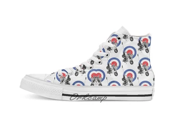 

Scooter target Mods 2 Custom Casual High Top lace-up Canvas shoes sneakers Drop shipping