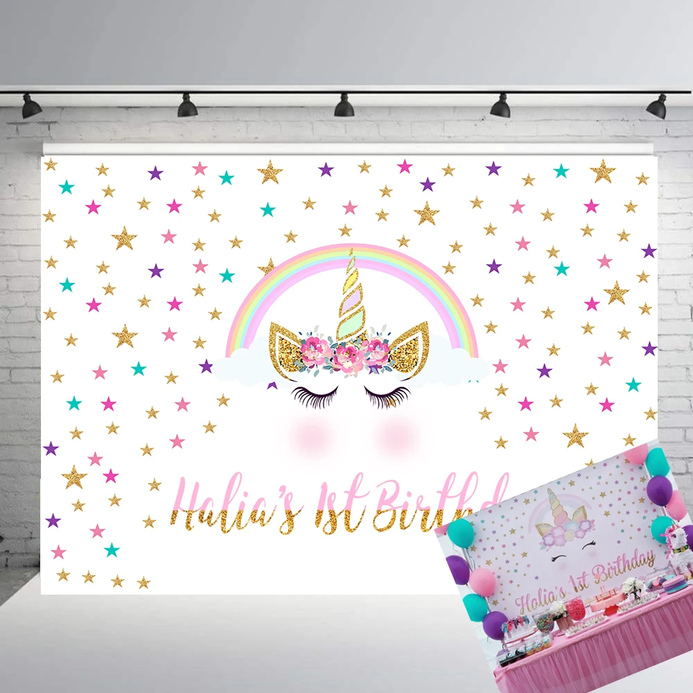 BEIPOTO Единорог тевечерние ринки настроить Baby shower 1-й День рождения фон для