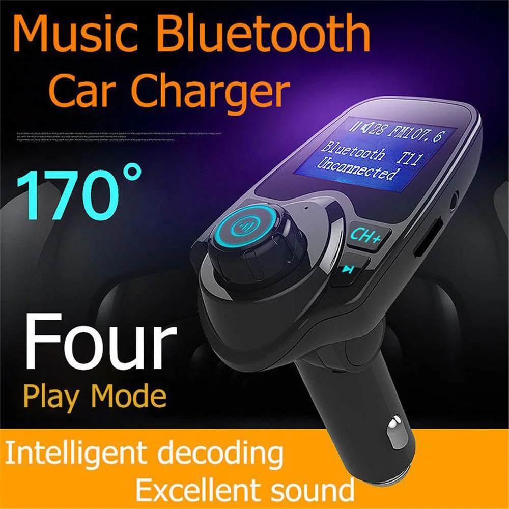 Автомобильный Bluetooth Hands-free ЖК-экран двойной USB микрофон MP3 TF fm-передатчик абсолютно и высококачественный