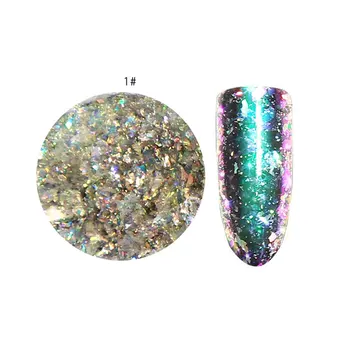 

Mermaid Mirror Powder Super Flashing Holographic Laser Nail Powder for UV Gel Polish Nail Glitter Dust Nail Art Chrome Pigment