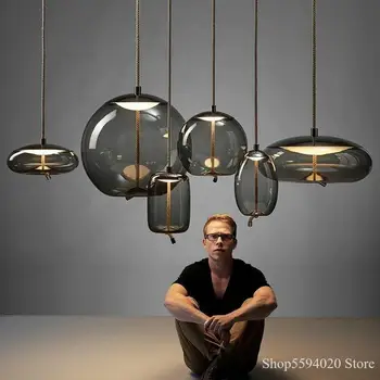 

2020 New Scandinavian Knot Pendant Lights Bedside Nordic Luminaria Deco Glass Lustre Pendant Lights Luminaire Suspendu Lights