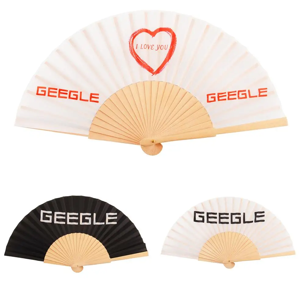 24 Folding Silk Fans Hand Wood Fan for Wedding Wholesale Personalized Wedding Fan Decorative Retro Crafts