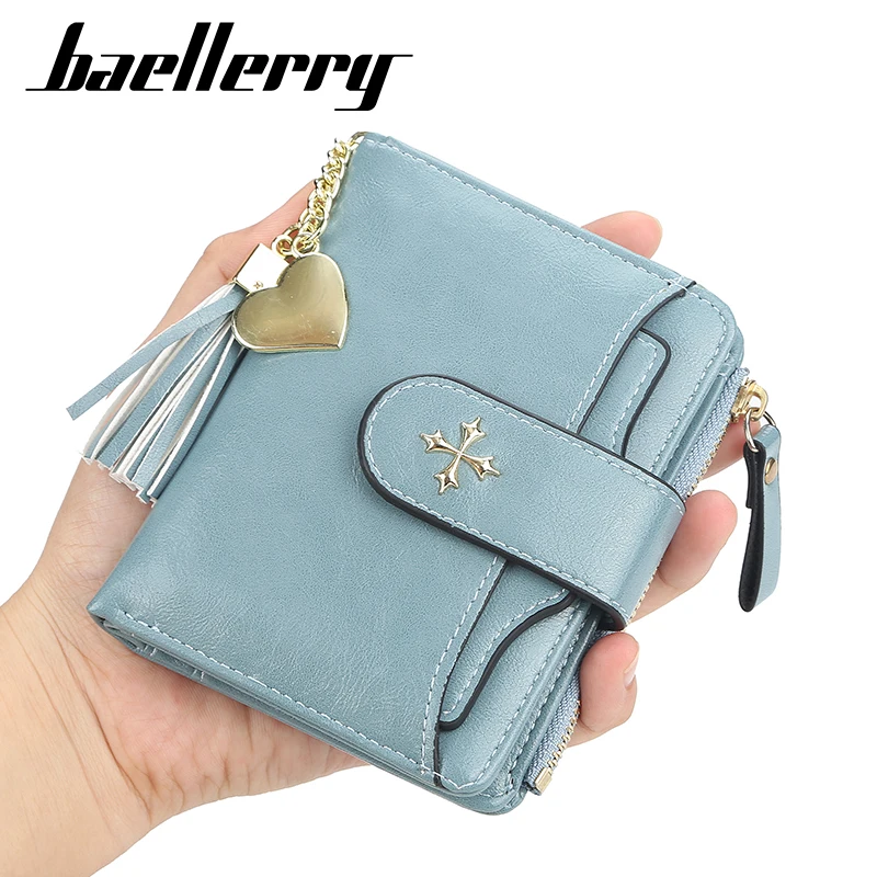 Бренд Baellerry, женские кошельки из искусственной кожи, короткий кошелек на молнии для монет, дизайнерский клатч с кисточками, кошелек, женский кошелек для денег, кредитный держатель для карт
