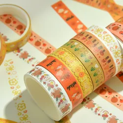 Ruban adhésif décoratif Simple et frais, 5 rouleaux/ensemble, pour Journal, compte à main quotidien, DIY bricolage 