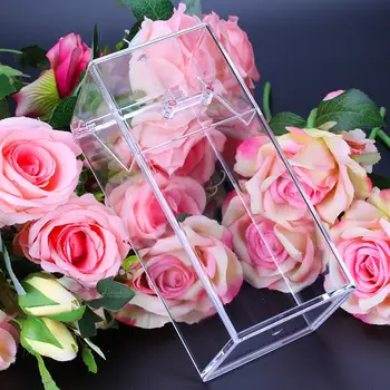 

Dust-proof Makeup Lipstick Brushes Holder Storage Box Organizer Cosmetic Tool This cosmetic display box will look great on table