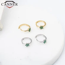 Простые геометрические 925 пробы серебряные корейские радужные циркониевые маленькие серьги-кольца для женщин золотого и серебряного цвета Крошечные круглые серьги
