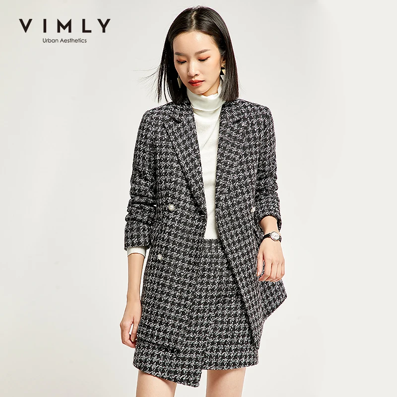 Женский винтажный комплект из двух предметов Vimly модный осенний блейзер с узором