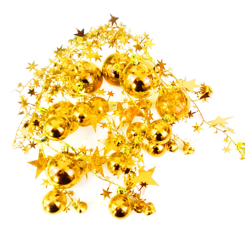 200cm Hanging Star Pine Garland Christmas Tree Garland Decor Christmas Decoration Ornament - Цвет: gold