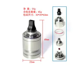 SXK NOI MTL 22 мм MTL RTA 316SS MTL Производительность: 0,8 мм, 1,5 мм, 2 мм Атомайзеры для электронных сигарет