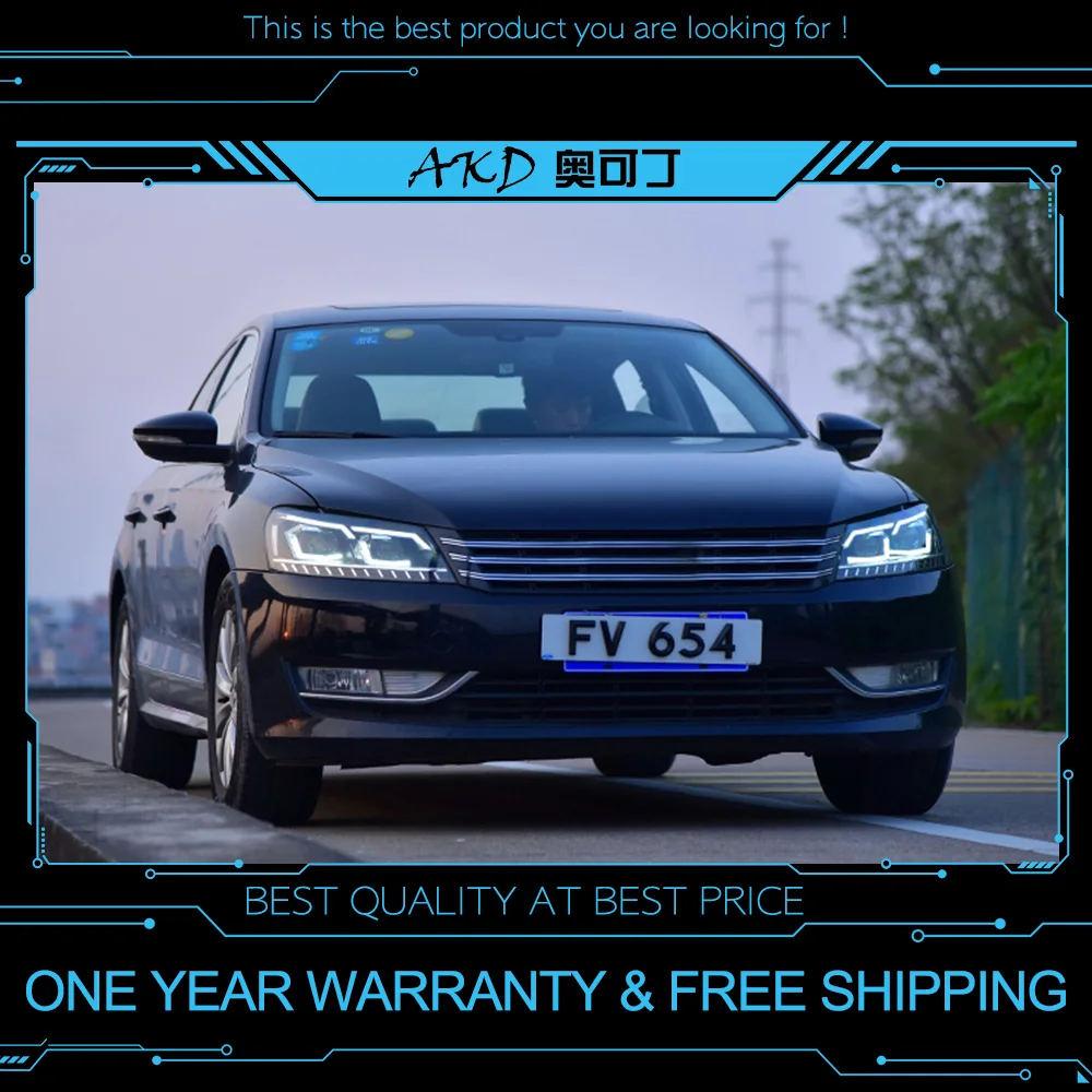 AKD тюнинг Автомобильная фара для Volkswagen Passat US verson 2011 светодиодные фары DRL ходовые