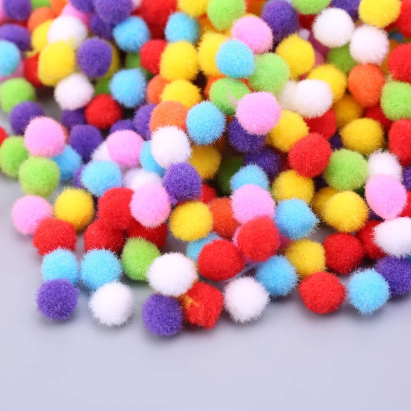 1000 шт мягкие круглые пушистые Помпоны для рукоделия шар смешанные цветные помпоны 12 мм DIY ремесло