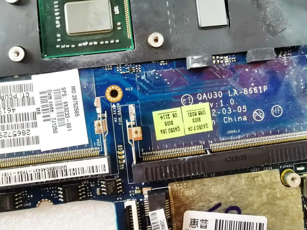 amazing  Original for HP ENVY 6 laptop motherboard ENVY 6 I5-2467M HD7600M 2GB QAU30 LA-8661P 693233-001 tes