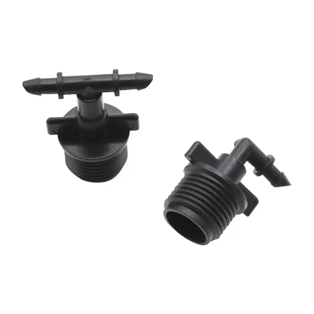 

25 Pcs 4/7mm Hose Interface Tee Elbow Connector 1/2 Inch Male Thread Adapters Garden Irrigation Pipe Connection Couplings