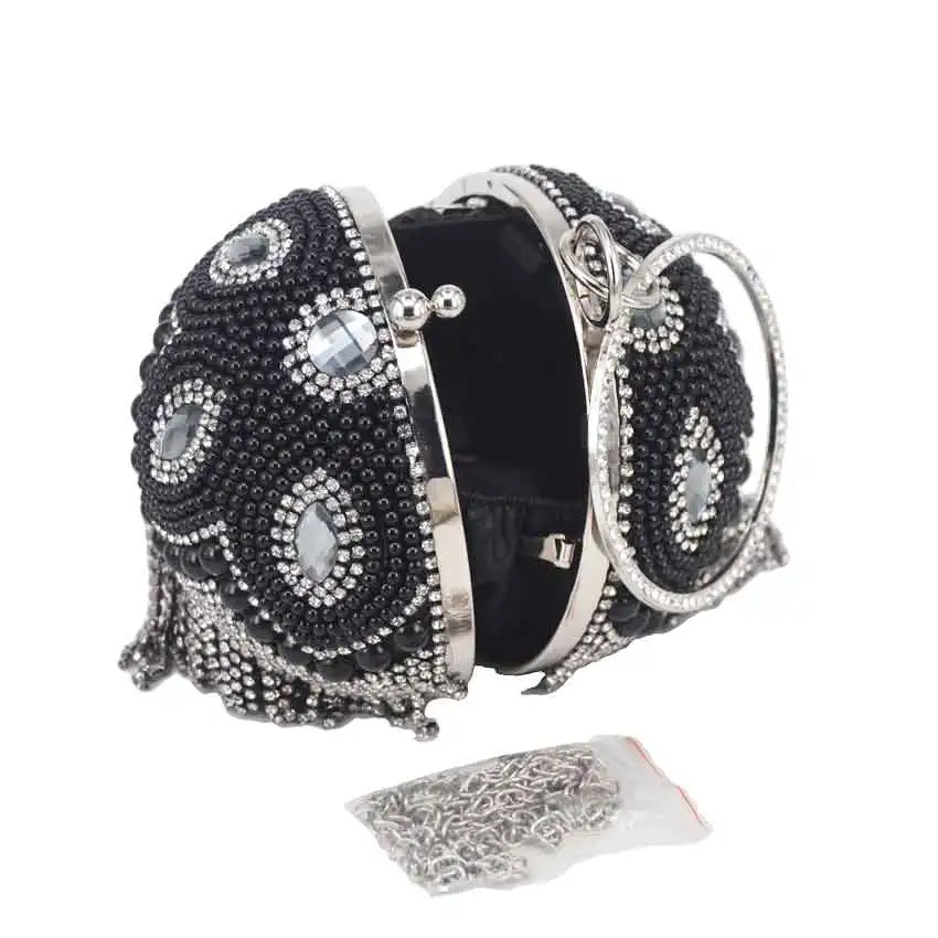 Ball Designer Crystal Tassel Luxury Crystal Bags roundness Clutch Bags Women Handbags Evening
