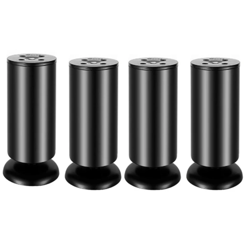 

4Pcs Height Adjustable Furniture Legs Feet Stainless Steel Table Tea Table Bed Sofa Level Feet Cabinet Legs Round Tube Adjustabl