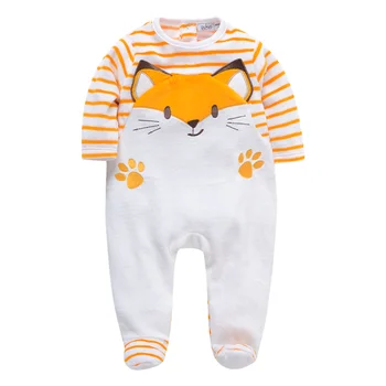

Honeyzone 2020 New Spring Toddler Baby Boys Footies Casual Cartoon Fox O-neck Long Sleeved Jumpsuit Newborn Baby Body