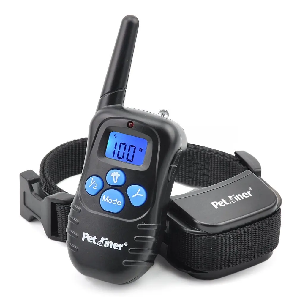 998DRB-1 Petrainer 998DR-1 300 м удаленного электрическим током вибрации Перезаряжаемые непромокаемые Pet Кинологический Воротник с ЖК-дисплей Дисплей - Цвет: 998DRB-1