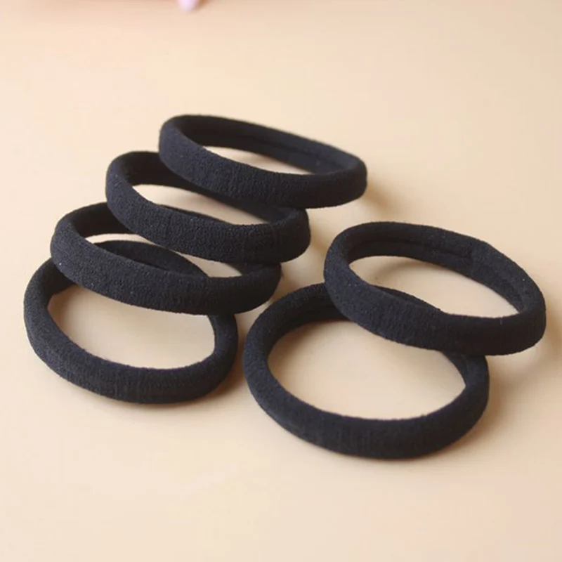 

50 Pcs Children's Solid Color Seamless High Elasticity Towel Hair Ring Candy Color Hair Ring M09