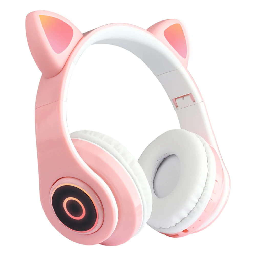 Wireless Bluetooth Headphones glowing cute LED Cat Ear Girls Gift Kids Headset Wireless HIFI Stereo Bass Rechargeable Headset