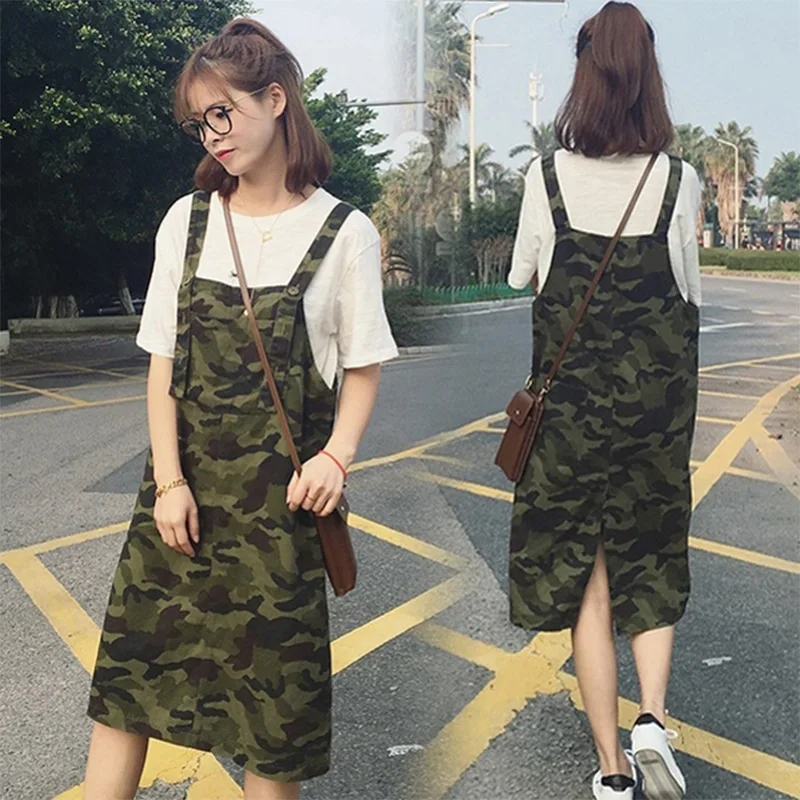 

Shanghai New Europe Sang 2020t T-shirt Camouflage Suspender Strap Dress Large Size
