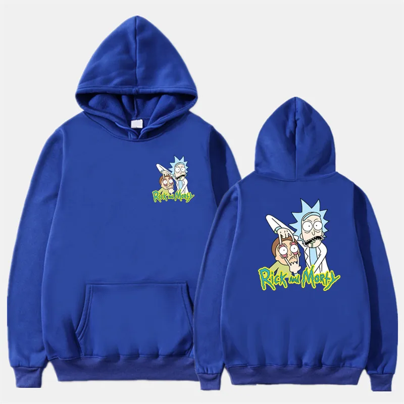 1 Royal blue Модная толстовка с капюшоном для мужчин и женщин; толстовка с капюшоном в стиле аниме Рик и Морти; странные вещи; Billie Eilish; толстовка с капюшоном; уличная одежда белого цвета - Цвет: 1 Royal blue