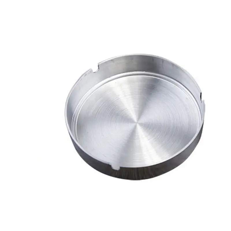 12cm Metal Portable Ashtrays High Quality Stainless Steel Cigarette Accessories Portable Round Shape Ashtray with Three Rest Holes - Цвет: 12cm