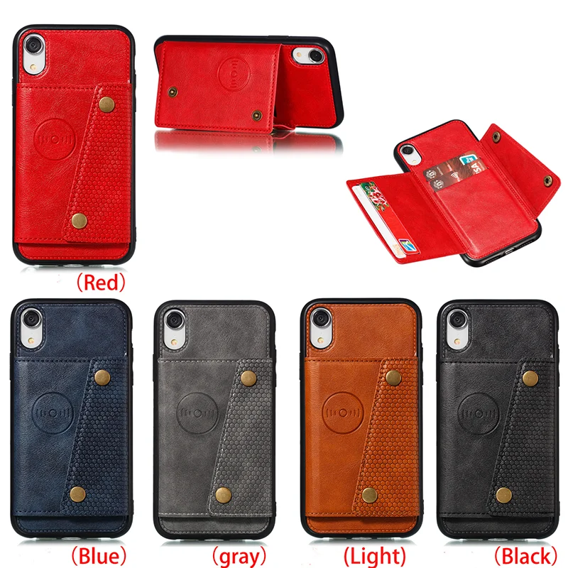 

Luxury Leather Card Holder Slots Phone Case For iPhone 11 Pro Max X XR XS Max Funda for iPhone SE 2020 6 7 8 Plus Phone Cover