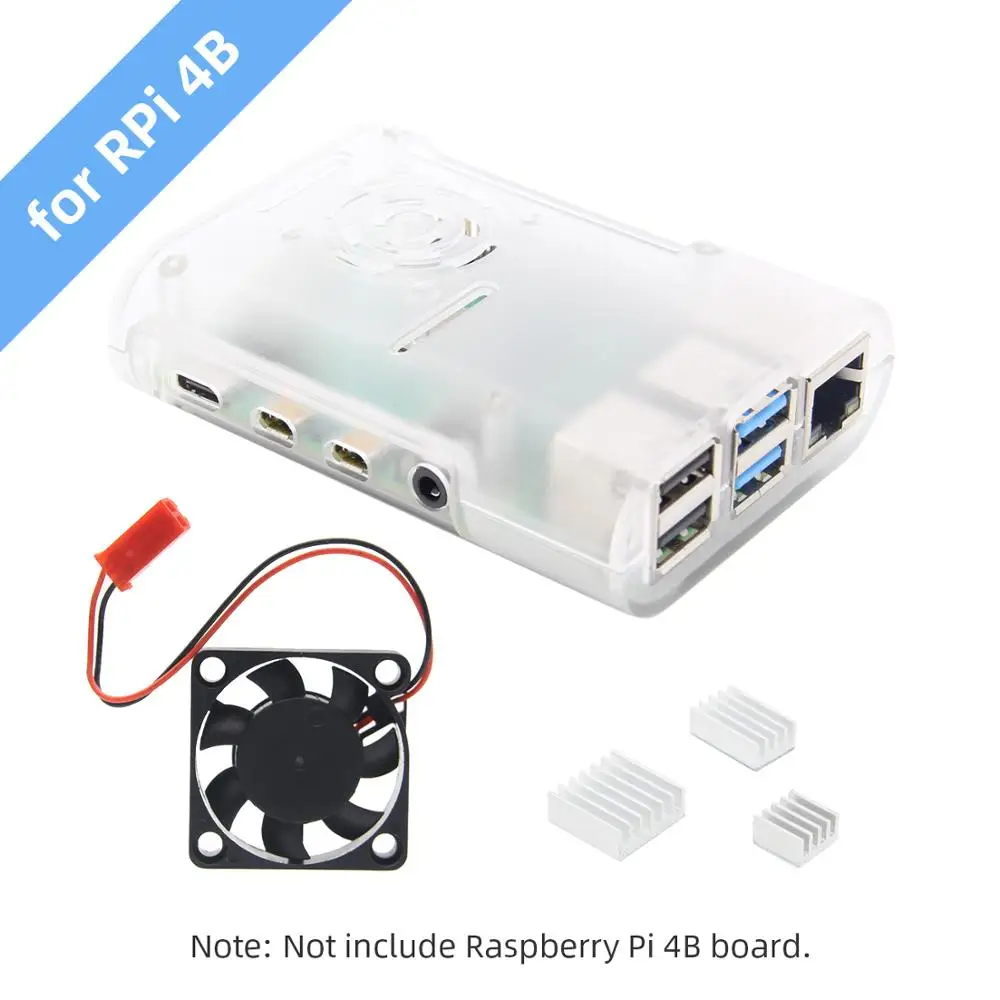 Raspberry Pi 4 Case with Cooling Fan, ABS Case/ Enclosure/ Cover for Raspberry Pi 4 Model B - Color: Bundle 4