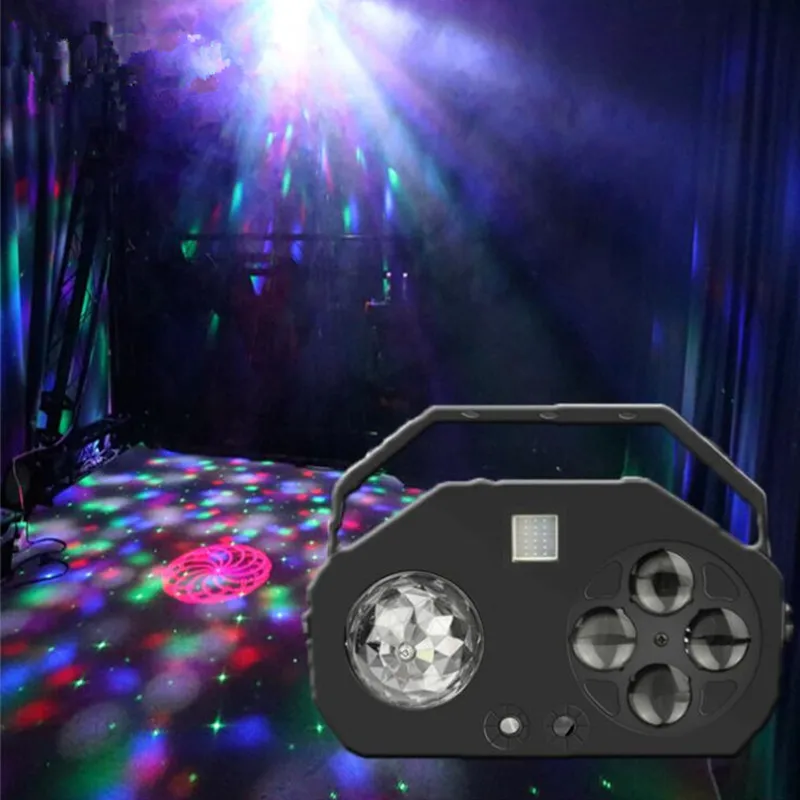 

Rgb Laser Projector Remote 4 IN 1 LED Gobo Strobe Magic Ball DMX Stage Lighting Effect DJ Disco Party Holiday Wedding Light