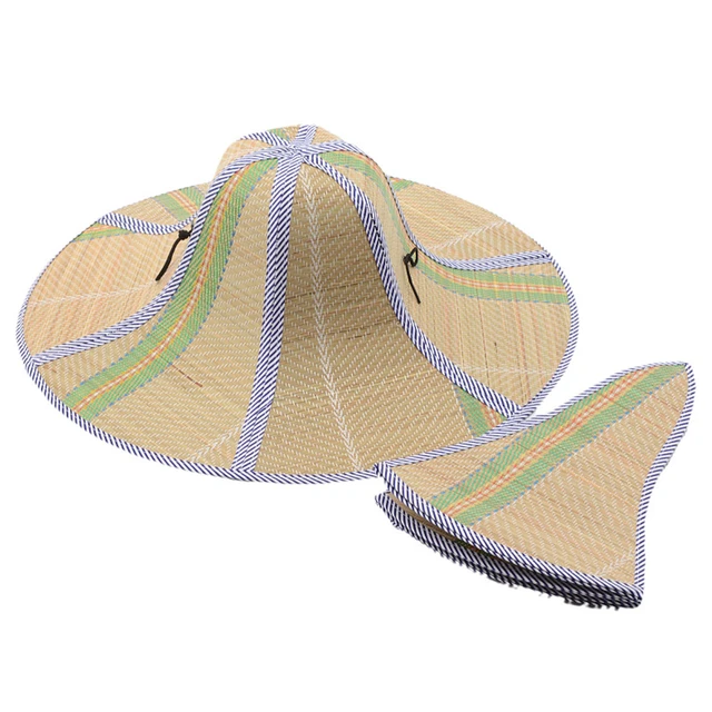 Chinese Retro Bamboo Rattan Fisherman Hat Handmade Weave Straw Bucket Hat  Tourism Rain Dance Props Cone Fishing Sunshade Hat - AliExpress