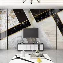 Индивидуальное изготовление, большая настенная живопись Современная креативная абстрактная Геометрическая мраморная джазовая белая ТВ спальня гостиная обои для столовой Фреска