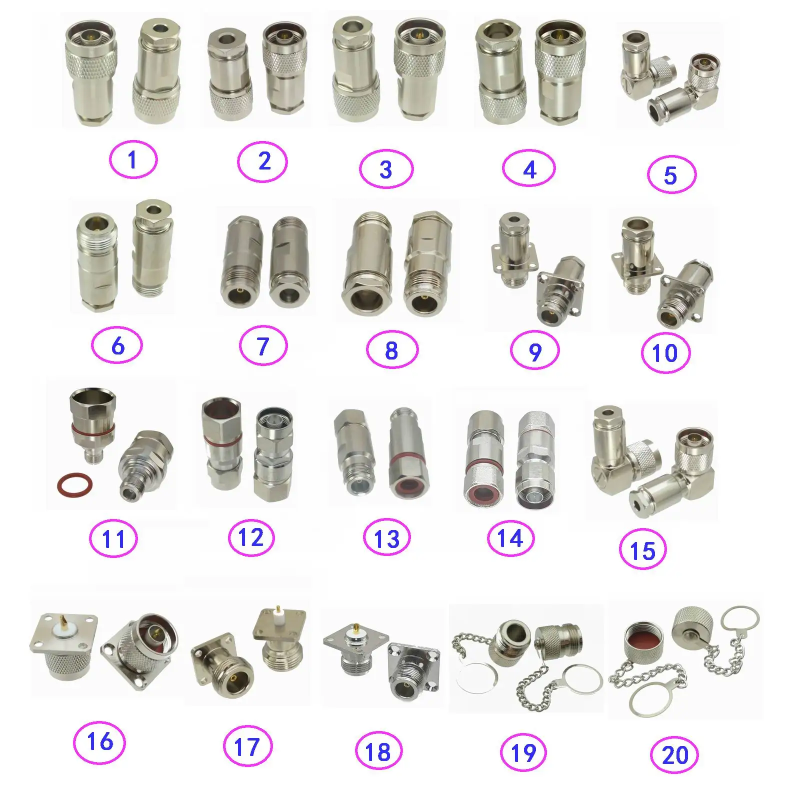 1pce Разъем N штекер и гнездо зажим RG58 RG142 LMR195/RG8X/RG5 RG6/RG8 LMR400/1/2 &quot/7/8&quot фланец цепь |