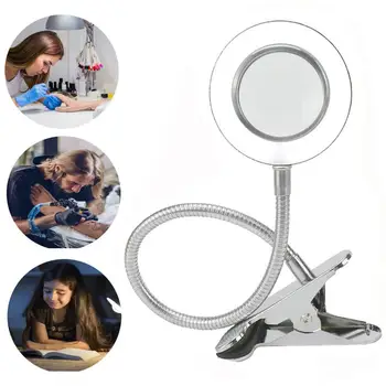 

Magnifying Tattoo Lamp, USB Clip Desk Light LED for Reading Eyebrow Lip Tattoo Nail Art Manicure Watch Repair Eyelash Extension