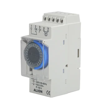 

Daily Program Din Rail Analogue Time Switch AHC10 220V-240V Industrial 24 Hour Cyclic Timer Switches For Mechanical Light switch