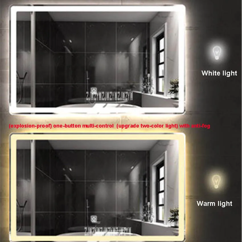 CTL305 умное зеркало скругленный угол настенный Ванная комната зеркало светодиодный HD сенсорный выключатель взрывобезопасная усиленная Защитная противотуманное зеркало 110 V/220 V